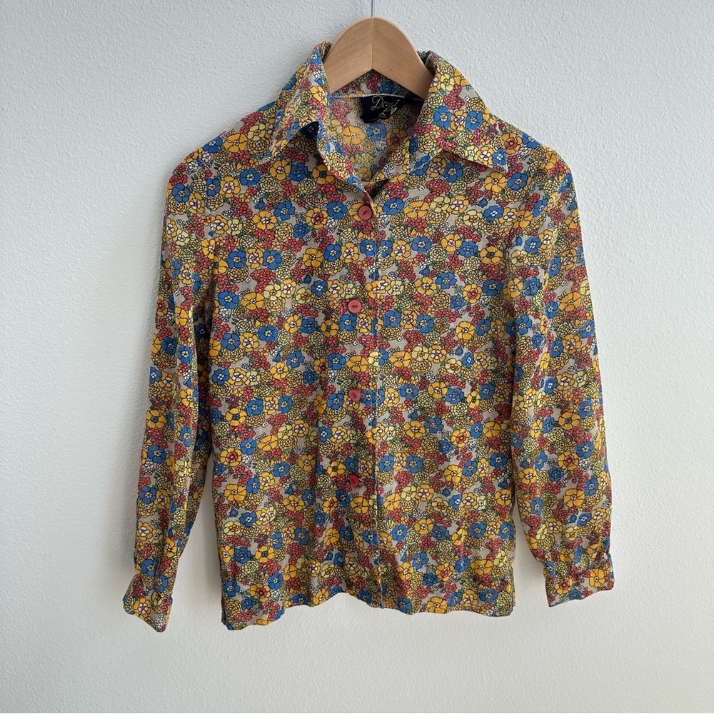 Vintage Floral Button Blouse Shirt